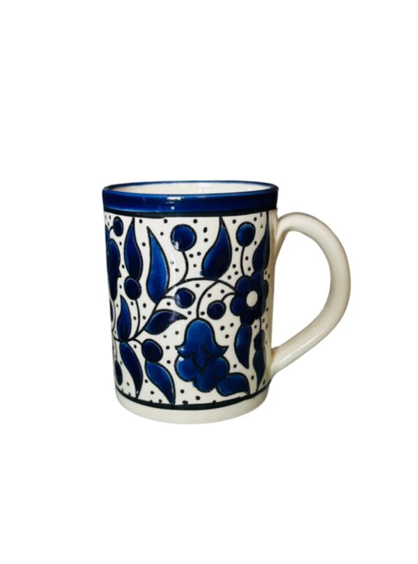 Grand Mug en céramique bleu & blanc