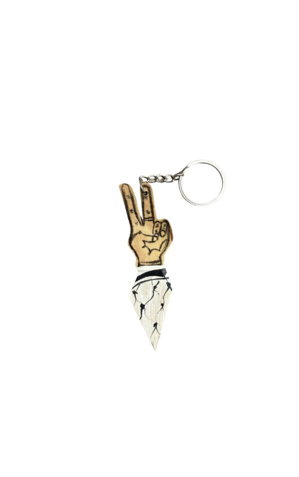 Porte-clés Peace en bois d’Olivier