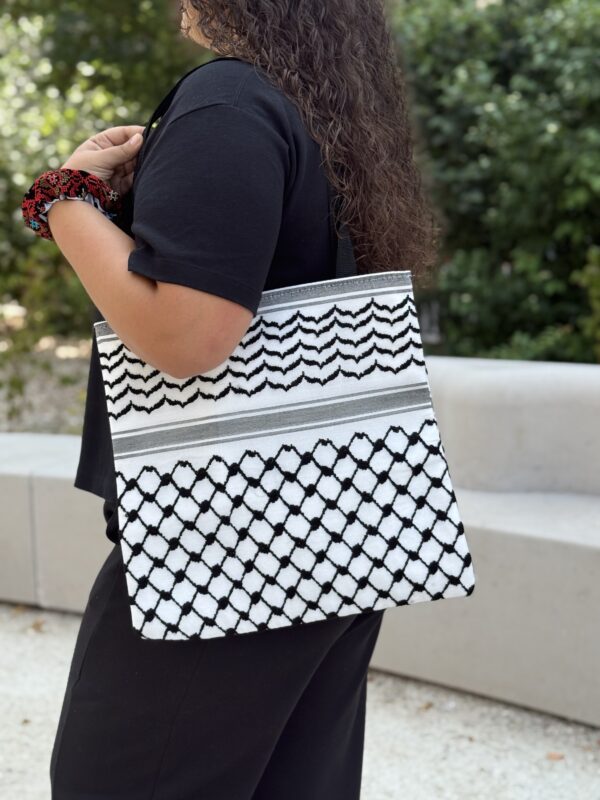 Tote bag keffieh noir